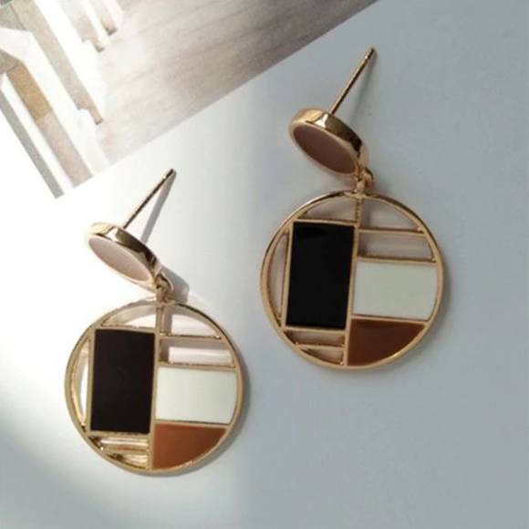Jewelry - 3 For $20/ Geometric Pattern Color Block Earrings